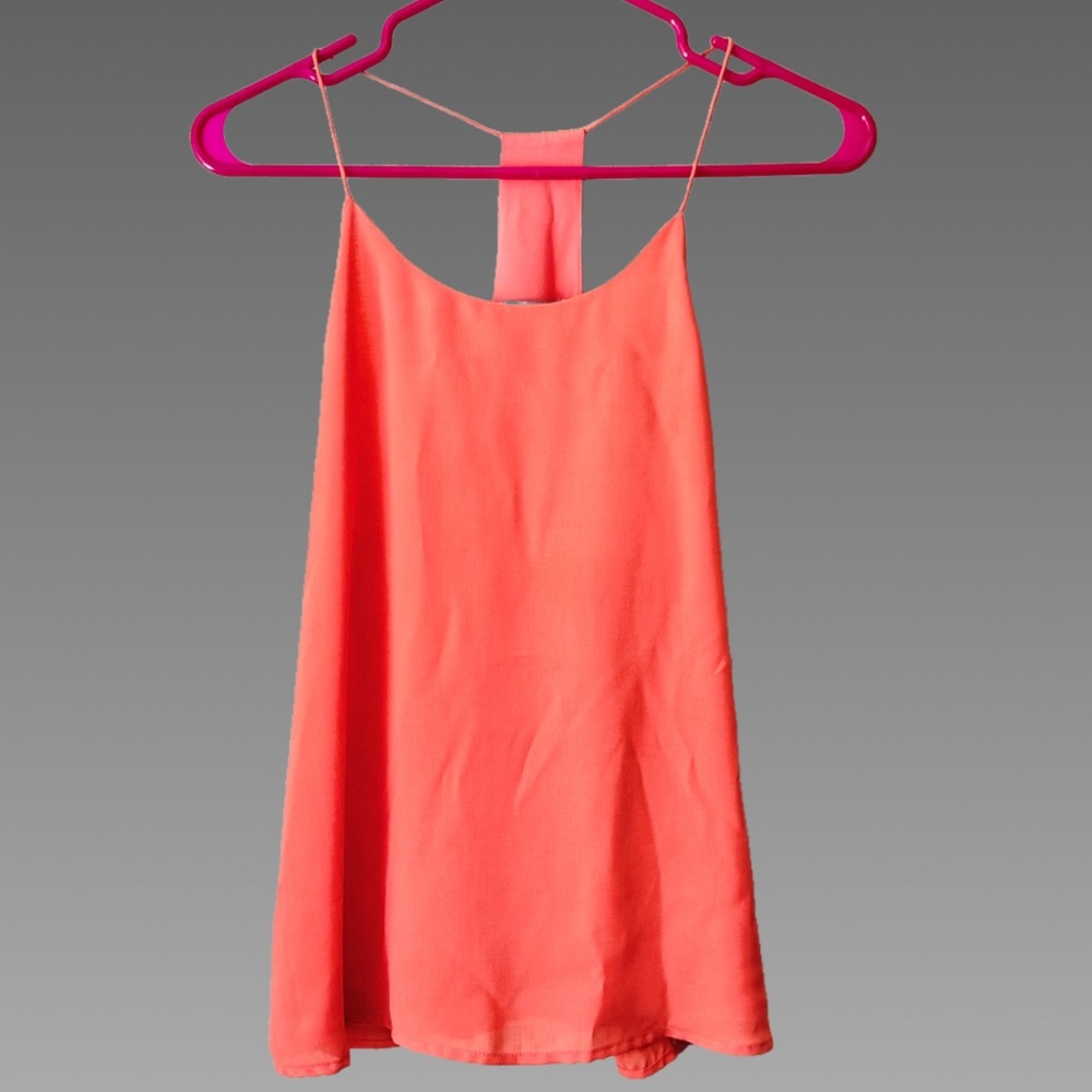 Coral Naked Zebra spaghetti strap blouse sz small